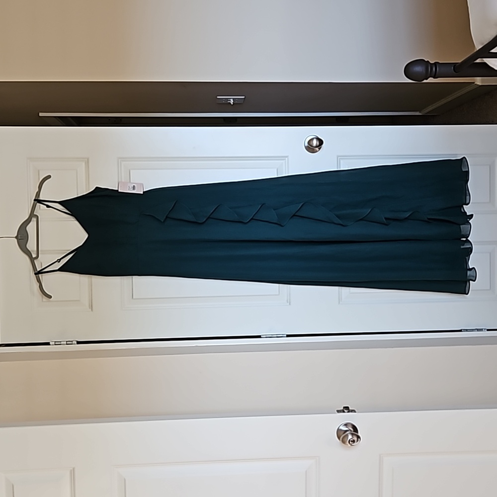 Emerald Chiffon Birdy Grey bridesmaid dress, size XS, $80